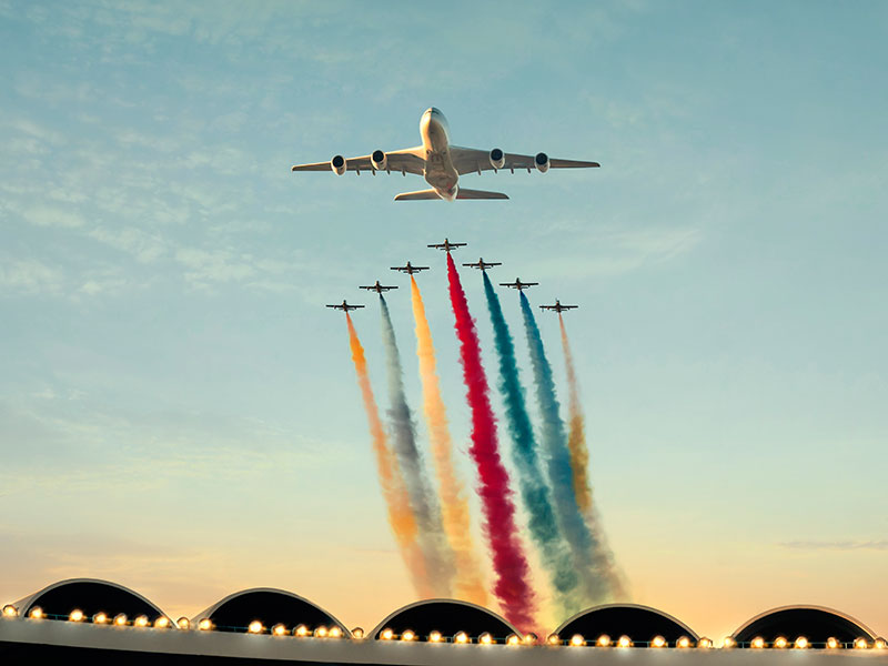 بالصور: الاتحاد للطيران تفتتح الأولمبياد الخاص للألعاب العالمية أبوظبي 2019 بعرض جوي مذهل